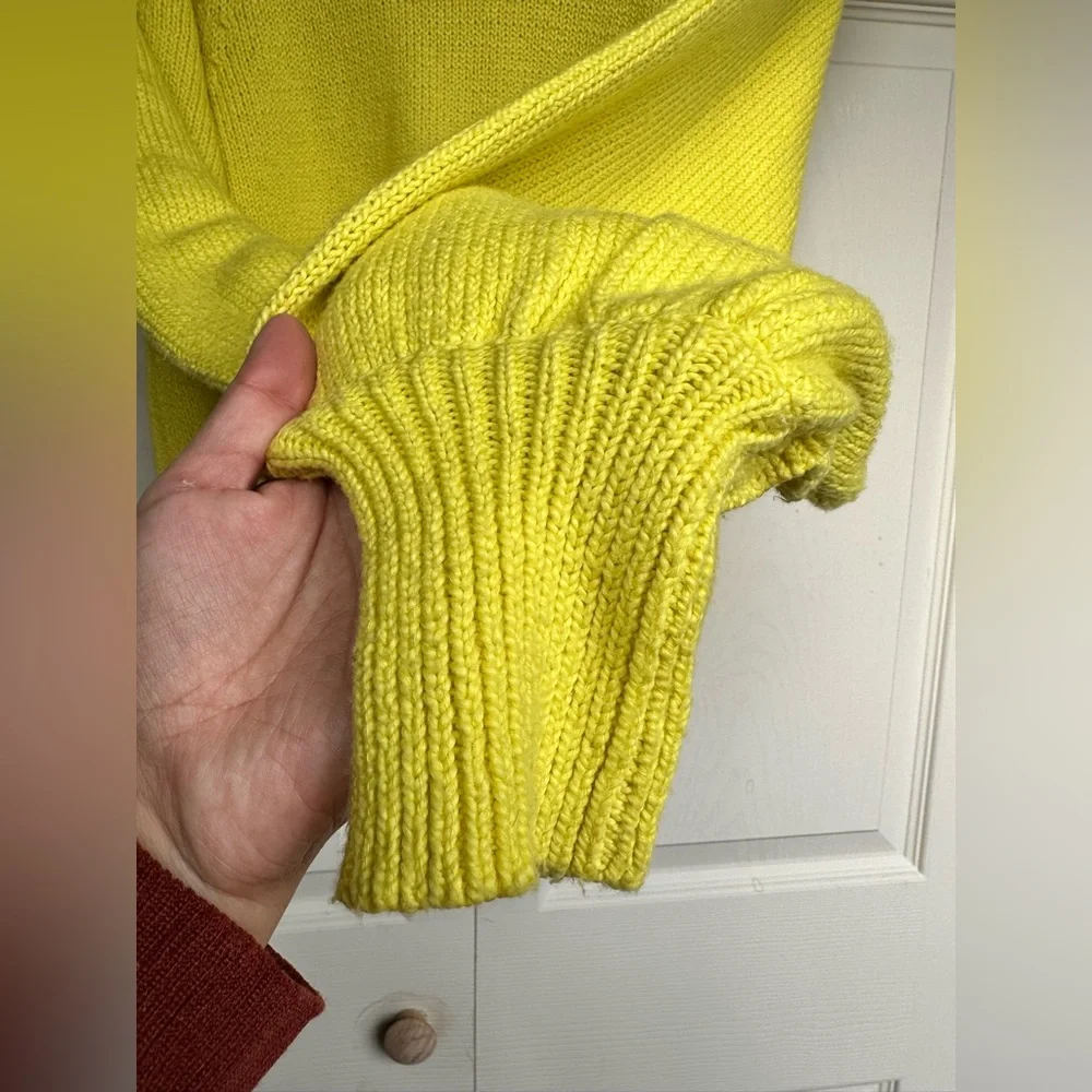 525 America yellow crewneck cotton sweater size XS - Picture 4 of 9